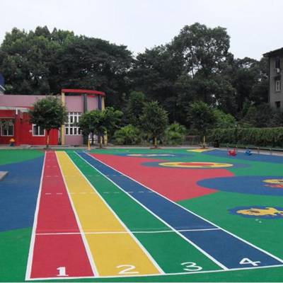 幼兒園EPDM操場施工-深圳運動塑膠地面建設-校園運動塑膠跑道施工